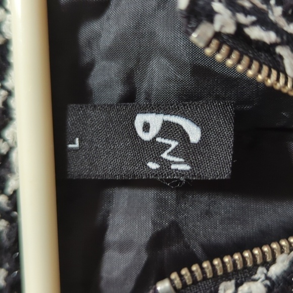 ing Women's Lined Metallic Thread Plaid Cropped Jacket w/Front Zipper Size Large - Picture 2 of 13